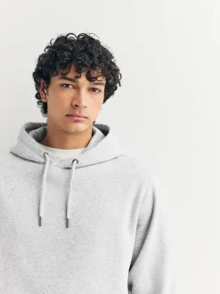 Sweaters En Hoody´S|Sweaters En Hoody´S|Next Grijs gemêleerd - Normale Pasvorm - Zwaargewicht Cotton Rich Jersey Hoodie