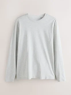 T-Shirts En Hemden*Next Grijs gemêleerd - Normale Pasvorm - T-shirt met lange mouwen en ronde hals