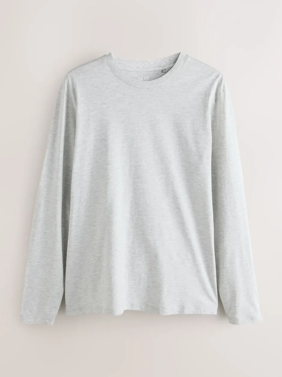 T-Shirts En Hemden*Next Grijs gemêleerd - Normale Pasvorm - T-shirt met lange mouwen en ronde hals