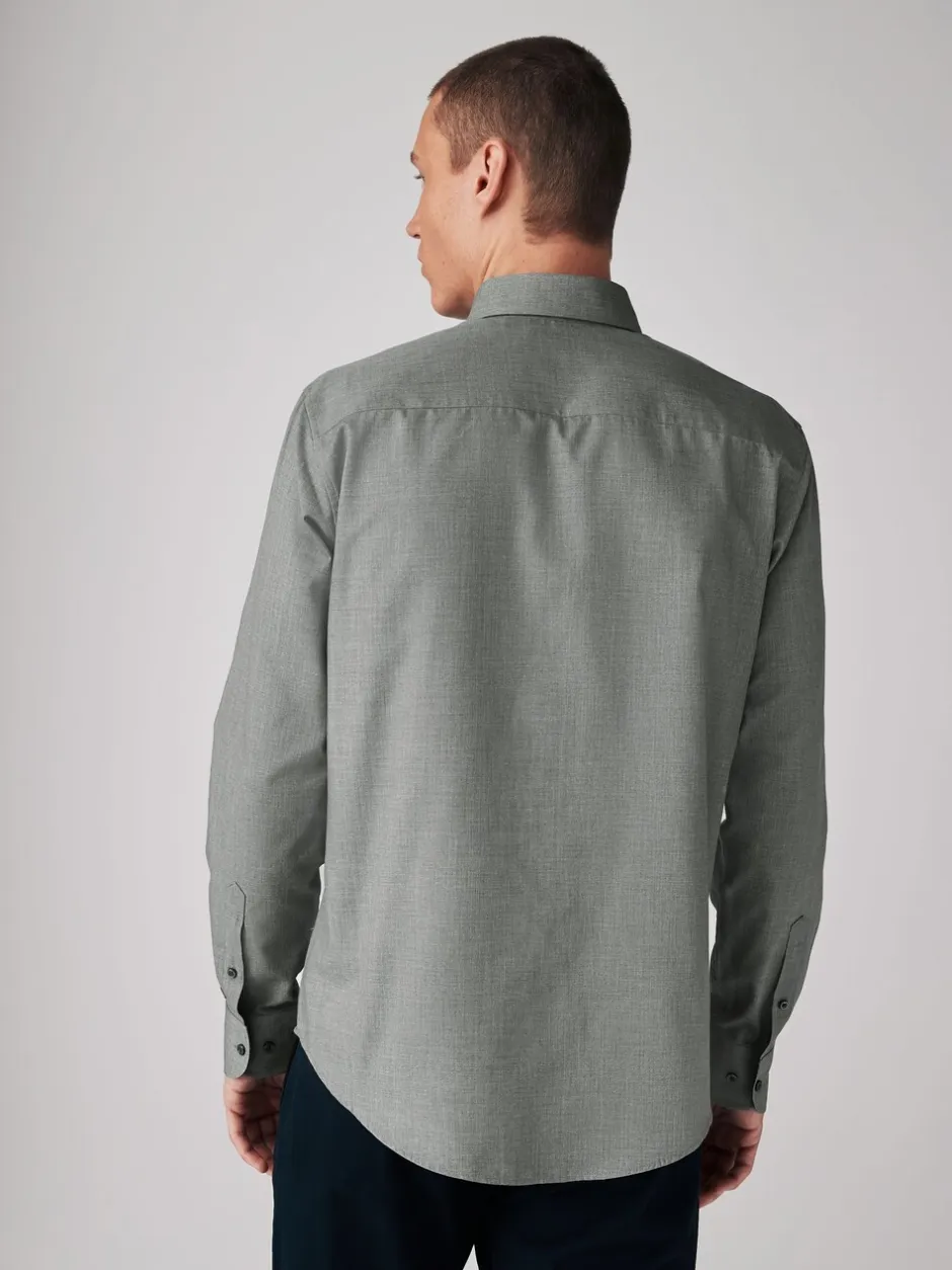 Formele Overhemden|Shirts|Next Grijs gemêleerd - Normale Pasvorm - Gemakkelijk te strijken Oxford overhemd met doorlopende knopen