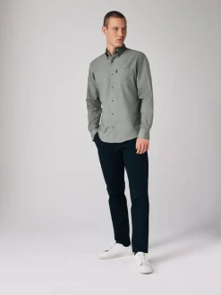 Formele Overhemden|Shirts|Next Grijs gemêleerd - Normale Pasvorm - Gemakkelijk te strijken Oxford overhemd met doorlopende knopen