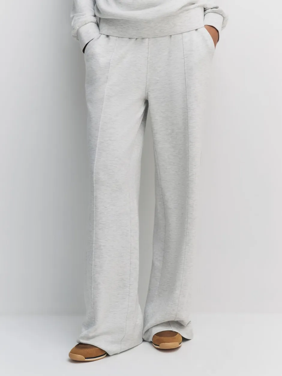 Loungewear|Leggings En Joggingbroeken*Next - Premium jersey joggingbroek met wijde pijpen Grijs gemêleerd