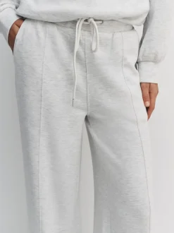 Loungewear|Leggings En Joggingbroeken*Next - Premium jersey joggingbroek met wijde pijpen Grijs gemêleerd