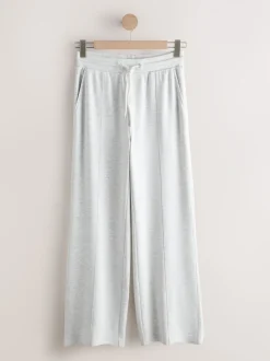 Loungewear|Leggings En Joggingbroeken*Next - Premium jersey joggingbroek met wijde pijpen Grijs gemêleerd