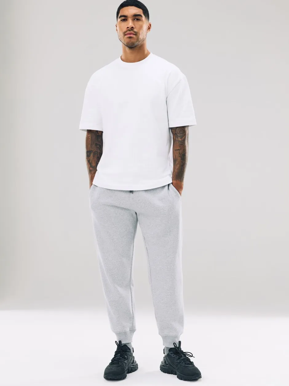 Joggingbroeken|Next - Slim Fit - Slim Fit Brushback Heavyweight Joggers Grijs gemêleerd