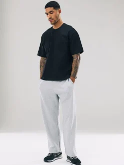 Joggingbroeken|Next Grijs gemêleerd - Straight fit - Relaxed Fit Brushback Heavyweight Joggers