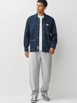 Joggingbroeken|Next - Straight Fit Brushback Heavyweight 2 Pack Joggers Grijs gemêleerd/marineblauw