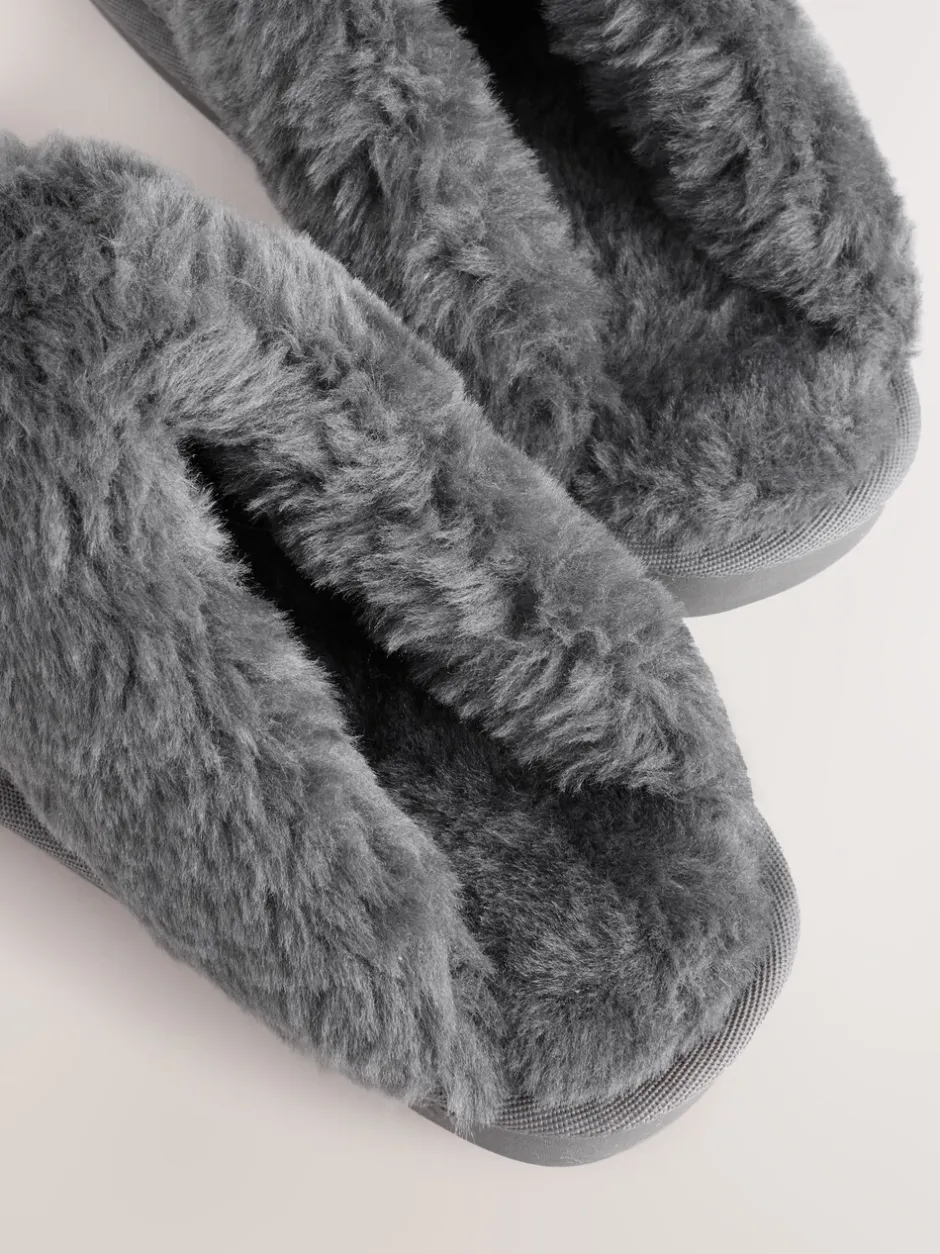 Pantoffels|Alle Nacht- En Loungekleding|Next Grijs Hamish - Suède pantoffelmuiltjes