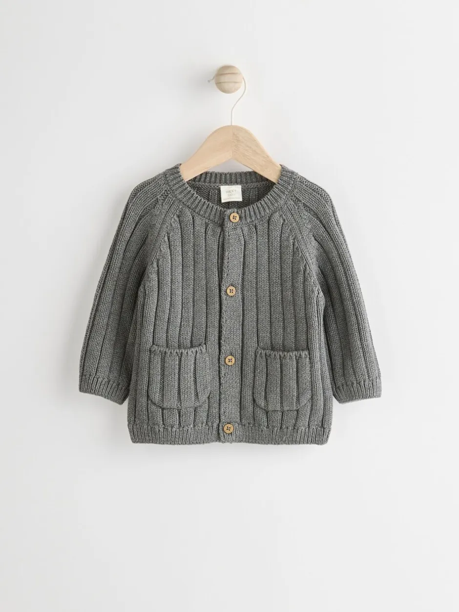 Truien En Breisels*Next Grijs mannetje - 100% katoenen vest (0mnd -2jr)