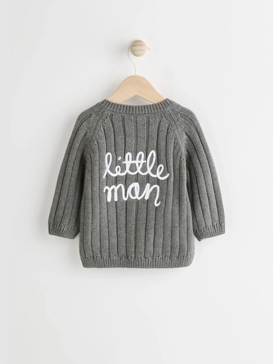 Truien En Breisels*Next Grijs mannetje - 100% katoenen vest (0mnd -2jr)