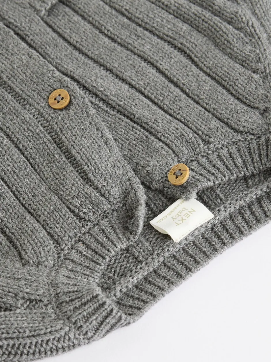 Truien En Breisels*Next Grijs mannetje - 100% katoenen vest (0mnd -2jr)