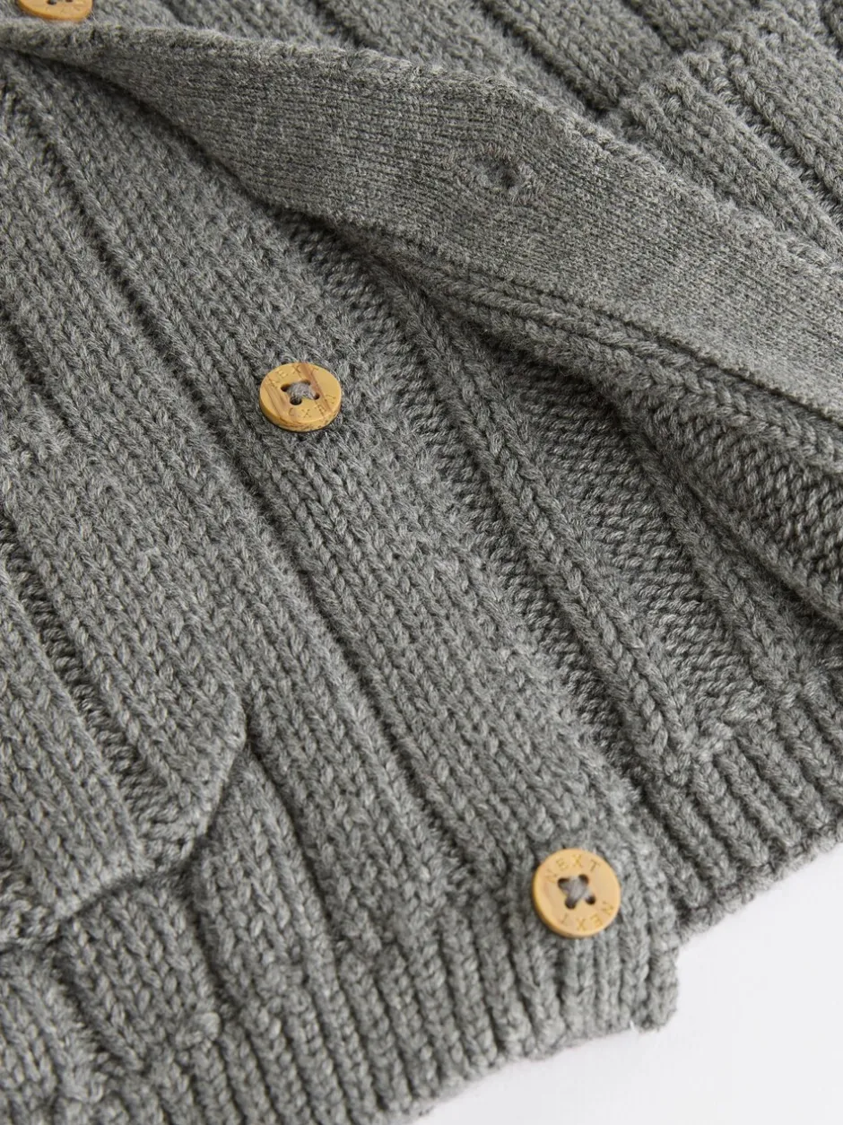 Truien En Breisels*Next Grijs mannetje - 100% katoenen vest (0mnd -2jr)