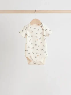 Rompertjes En Hemdjes|Rompertjes En Hemdjes|Next Grijs met dinoprint - Set van 5 babyrompertjes met korte mouwen