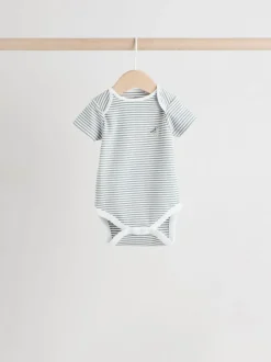 Rompertjes En Hemdjes|Rompertjes En Hemdjes|Next Grijs met dinoprint - Set van 5 babyrompertjes met korte mouwen