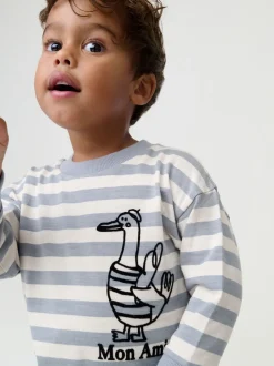 T-Shirts|Tops*Next Grijs met eendjes - T-shirt met lange mouwen en print op de rug (3mnd -8jr)