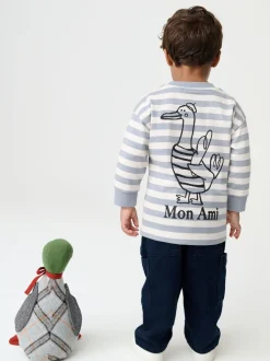 T-Shirts|Tops*Next Grijs met eendjes - T-shirt met lange mouwen en print op de rug (3mnd -8jr)