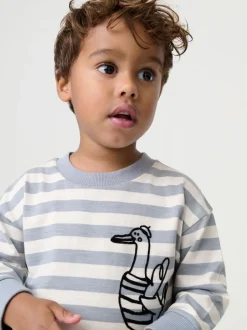 T-Shirts|Tops*Next Grijs met eendjes - T-shirt met lange mouwen en print op de rug (3mnd -8jr)