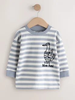 T-Shirts|Tops*Next Grijs met eendjes - T-shirt met lange mouwen en print op de rug (3mnd -8jr)