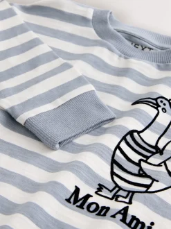 T-Shirts|Tops*Next Grijs met eendjes - T-shirt met lange mouwen en print op de rug (3mnd -8jr)