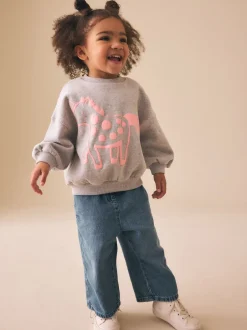 Truien En Breisels|Sweaters En Hoody´S|Next Grijs met eenhoornprint - Sweatshirt met ronde hals (3 mnd-7 jr)
