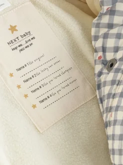 Jassen, Jacks En Kinderwagenpakjes|Jassen En Jacks|Next - Gevoerd babyjack met capuchon (0mnd-2jr) Grijs met gingham