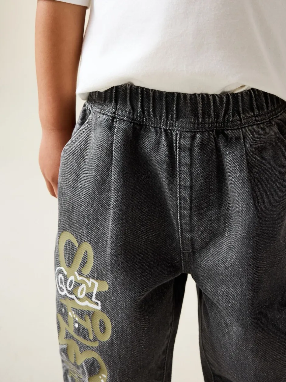 Jeans En Joggingbroeken|Jeans|Next - Barrel jeans (3mnd -7jr) Grijs met graffiti