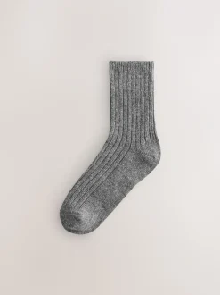 Sokken En Panty's*Next Grijs met kleurschakering - Thermische enkelsokken van wol-zijdemix verpakking van 3