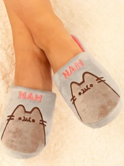 Pantoffels|Vanilla Underground Grijs met Pusheen-kat - winterpantoffels voor volwassenen