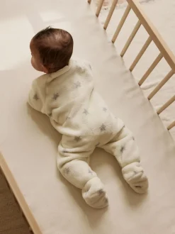 Babypakjes En Babypyjama's|Next - Fleece babypyjama Grijs met sterren