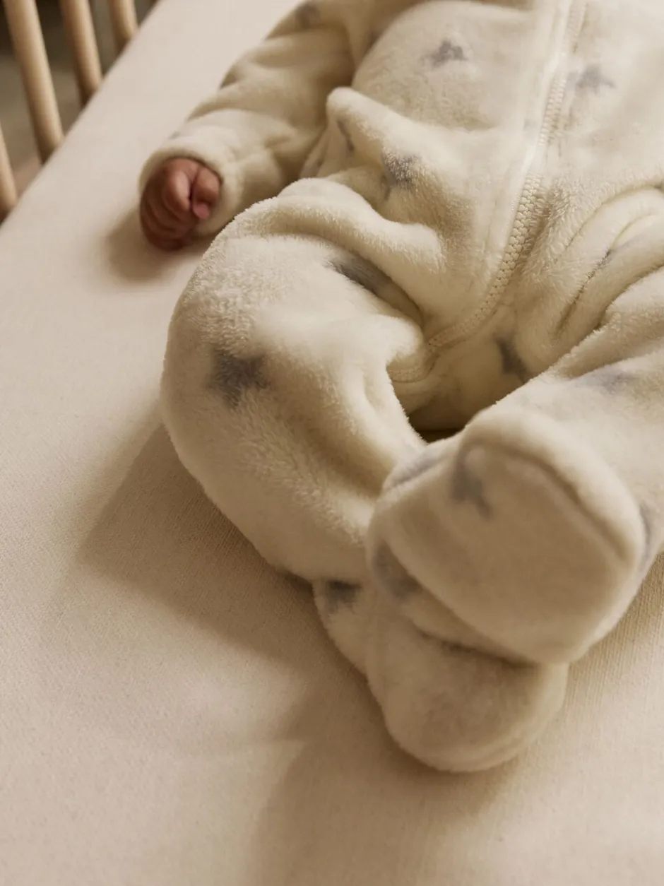 Babypakjes En Babypyjama's|Next - Fleece babypyjama Grijs met sterren