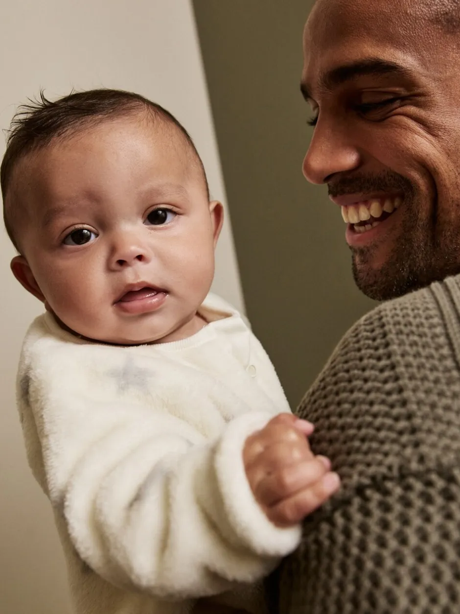 Babypakjes En Babypyjama's|Next - Fleece babypyjama Grijs met sterren