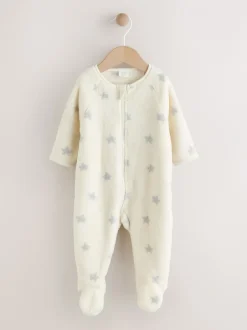 Babypakjes En Babypyjama's|Next - Fleece babypyjama Grijs met sterren