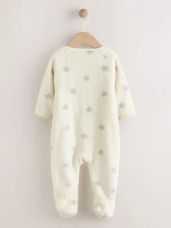 Babypakjes En Babypyjama's|Next - Fleece babypyjama Grijs met sterren