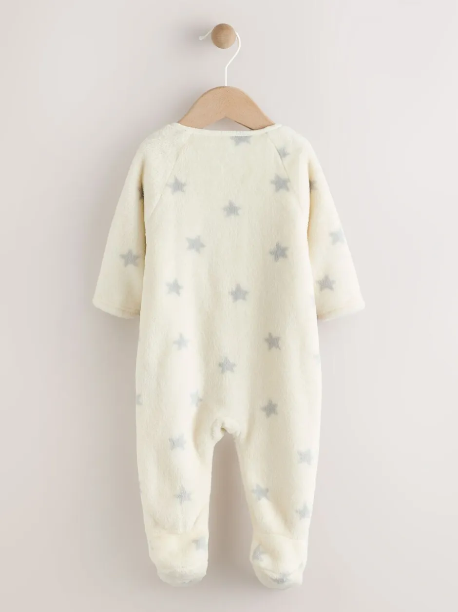 Babypakjes En Babypyjama's|Next - Fleece babypyjama Grijs met sterren