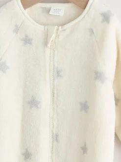 Babypakjes En Babypyjama's|Next - Fleece babypyjama Grijs met sterren