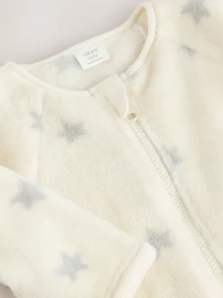 Babypakjes En Babypyjama's|Next - Fleece babypyjama Grijs met sterren