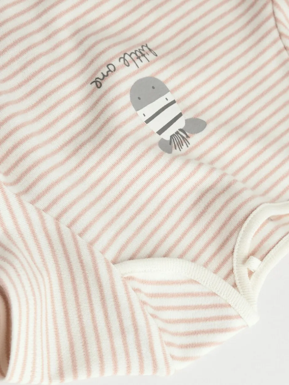 Rompertjes En Hemdjes|Rompertjes En Hemdjes*Next Grijs met zebraprint - Baby Bodysuits met Korte mouwen 100% katoen 5 verpakking