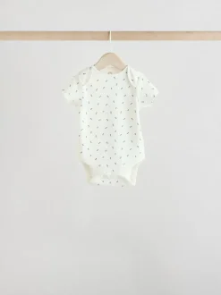 Rompertjes En Hemdjes|Rompertjes En Hemdjes*Next Grijs met zebraprint - Baby Bodysuits met Korte mouwen 100% katoen 5 verpakking