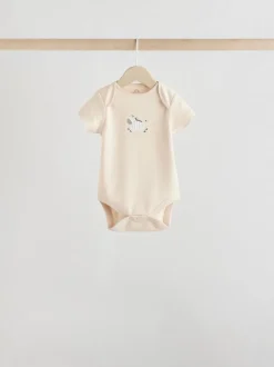 Rompertjes En Hemdjes|Rompertjes En Hemdjes*Next Grijs met zebraprint - Baby Bodysuits met Korte mouwen 100% katoen 5 verpakking