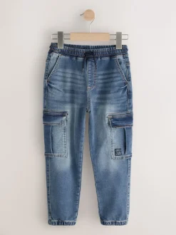 Jeans*Next Grijs/blauw - Cargobroeken met elastische taille 2 pak (3-16jaar)