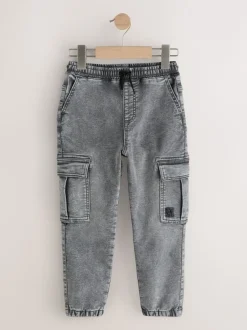 Jeans*Next Grijs/blauw - Cargobroeken met elastische taille 2 pak (3-16jaar)