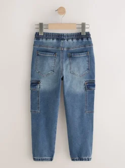 Jeans*Next Grijs/blauw - Cargobroeken met elastische taille 2 pak (3-16jaar)