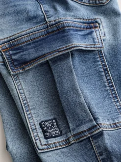 Jeans*Next Grijs/blauw - Cargobroeken met elastische taille 2 pak (3-16jaar)