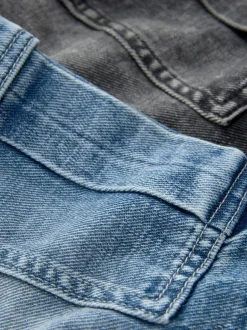 Shorts|Next Grijs/Blauw - Verpakking van 2 cargoshorts van 100% katoenen denim (3-16jr)