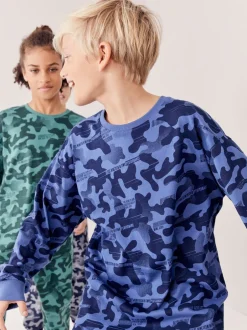 Pyjama's|Nachtkleding En Pyjama's|Next Grijs/blauw/groen camouflage - Verpakking van 3 pyjama's met lange mouwen (3-16 jr)