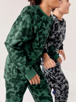Pyjama's|Nachtkleding En Pyjama's|Next Grijs/blauw/groen camouflage - Verpakking van 3 pyjama's met lange mouwen (3-16 jr)