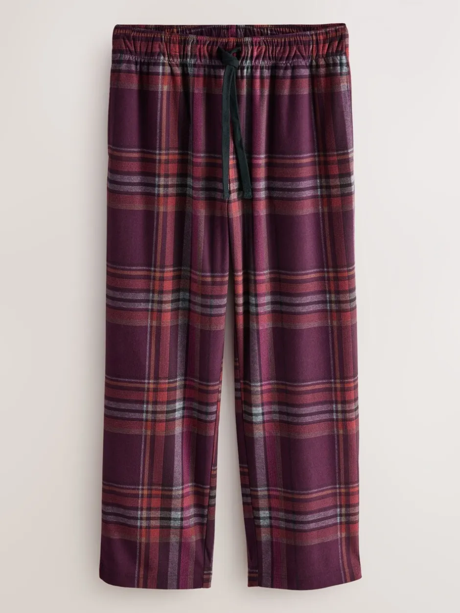 Pyjama's|Loungewear|Next - Motionflex Behaaglijke Pyjama Set met Korte Mouwen Grijs/bordeauxrood geruit