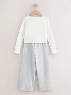 Nachtkleding En Pyjama's|Pyjama's|Next - Soft Folded Waistband Pyjamas (3-16yrs) Grijs/ecru