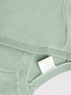 Sets En Outfits|Gebreide Kleding*Next - 2 -delige babyset met gebreide wikkelstrui en legging (0mnd-2jr) Grijs-groen