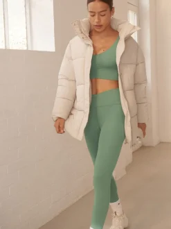 Sportkleding|Leggings En Joggingbroeken|Next - Actieve yogalegging met overslag Grijs-groen